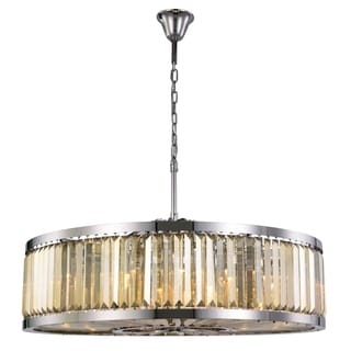 Royce Edge 10-Light Polished Nickel Chandelier (polished nickel (royal cut golden teak crystals)) - Chandeliers For Bedrooms by Overstock.com