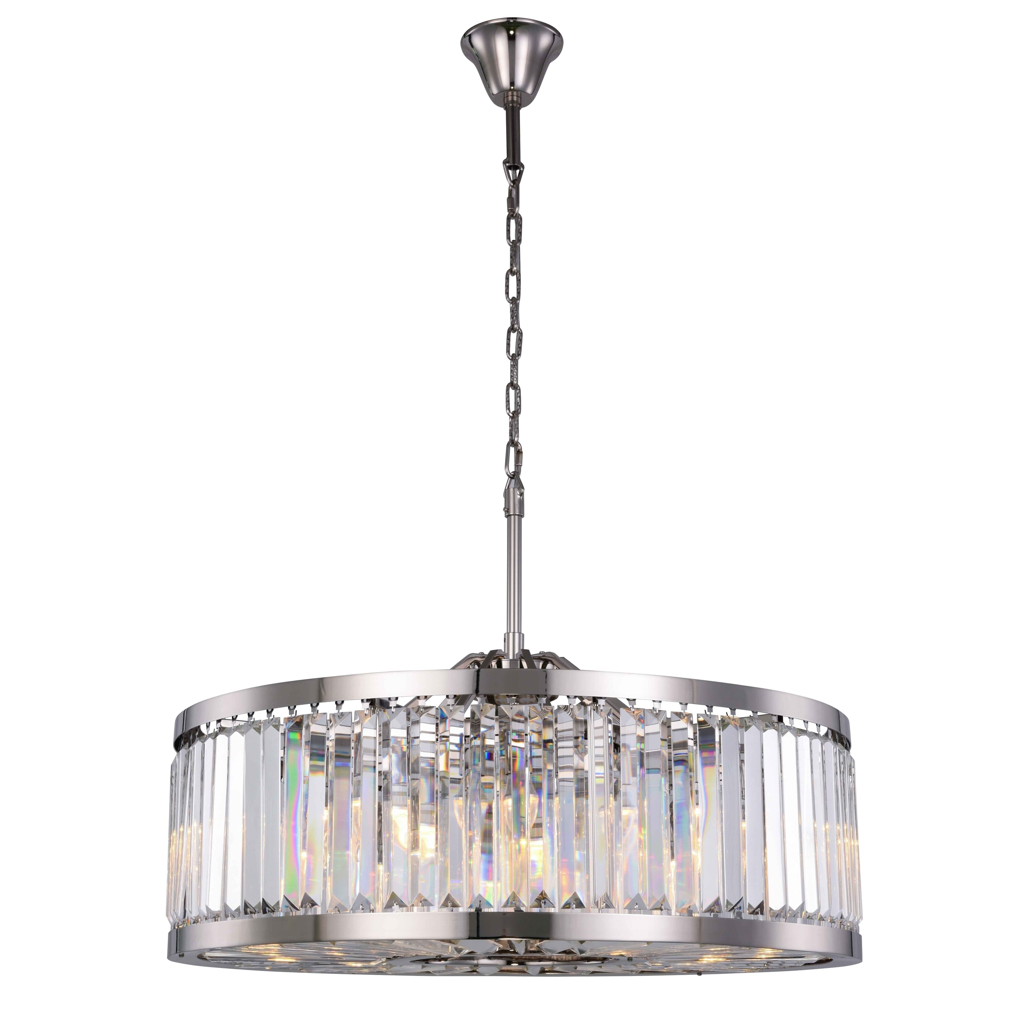 Royce Edge 10-Light Polished Nickel Chandelier (polished nickel (royal cut clear crystals)) - Chandeliers For Bedrooms by Overstock.com