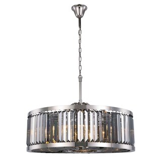 Royce Edge 10-Light Polished Nickel Chandelier (polished nickel (royal cut silver shade crystals)) - Chandeliers For Bedrooms by Overstock.com