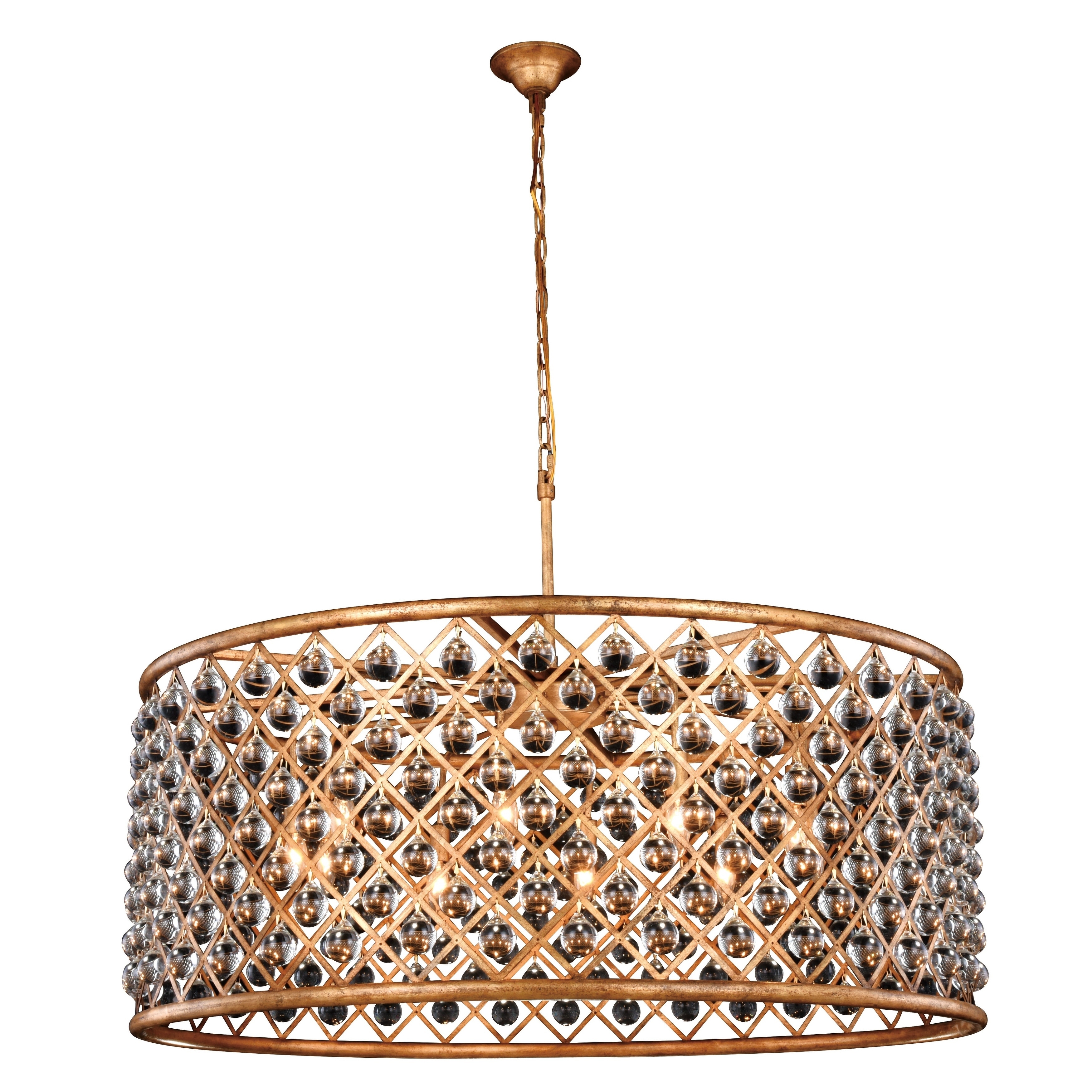 Royce Edge 10-Light Golden Iron Chandelier - golden iron (royal cut clear crystals) (golden iron (royal cut clear crystals)) - Chandeliers For Bedrooms by Overstock.com