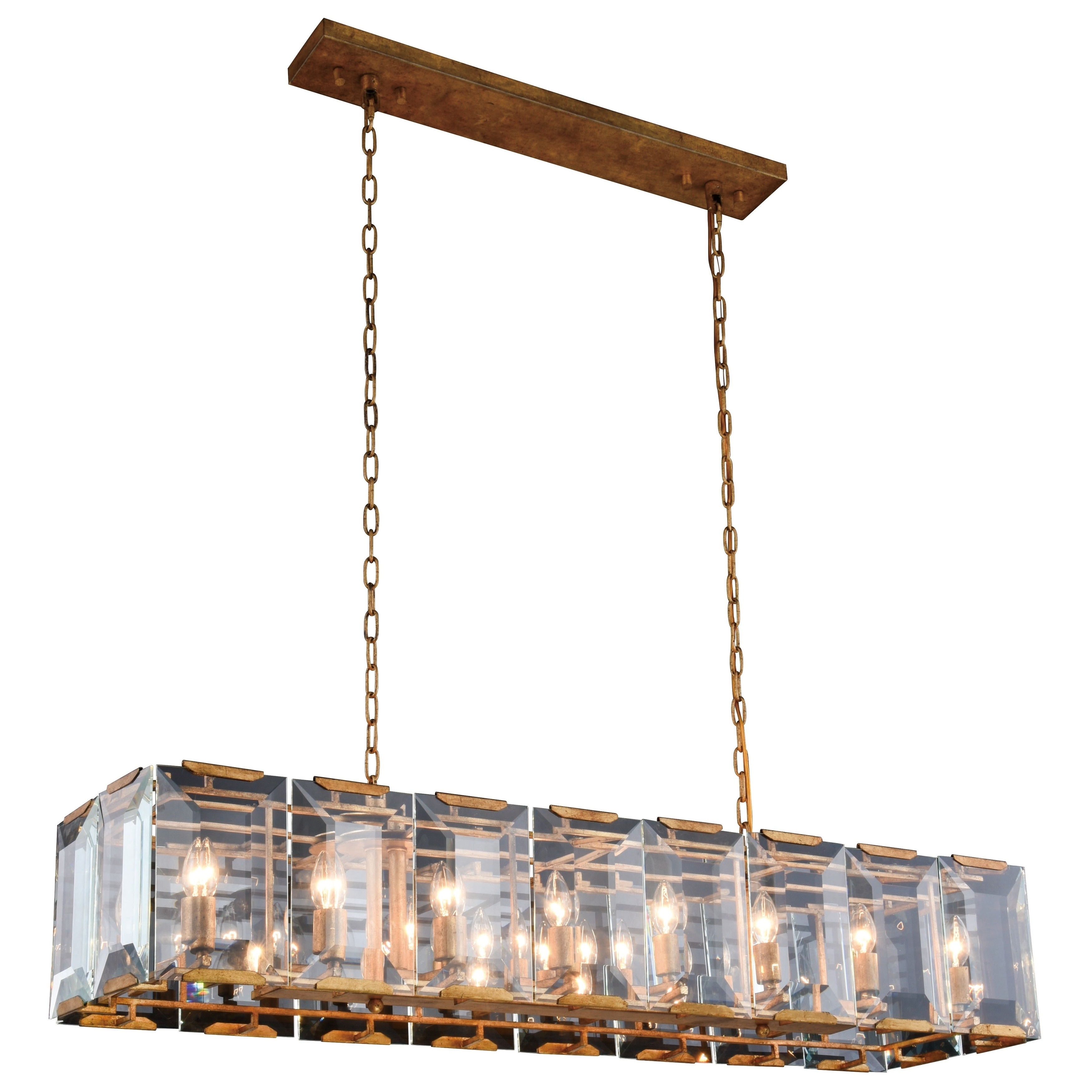 Royce Edge 16-Light Golden Iron Chandelier - golden iron (glass clear crystals) (golden iron (glass clear crystals)) - Chandeliers For Bedrooms by Overstock.com