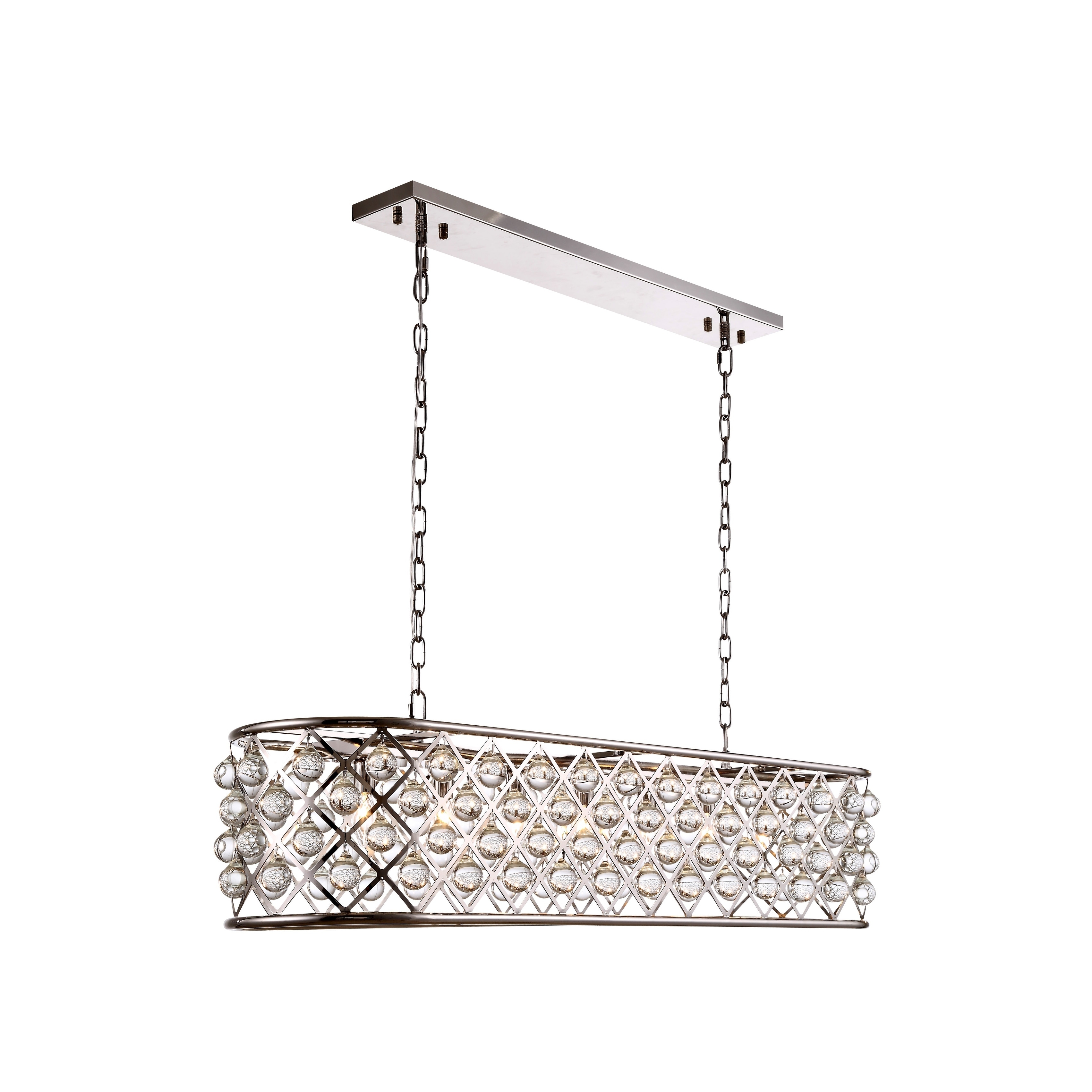 Royce Edge 7-Light Polished Nickel Chandelier - polished nickel (royal cut clear crystals) (polished nickel (royal cut clear crystals)) - Chandeliers For Bedrooms by Overstock.com