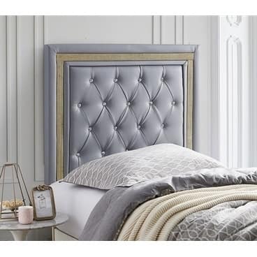 Tavira Allure® College Alloy with Gold Crystal Border Headboard by DormCo