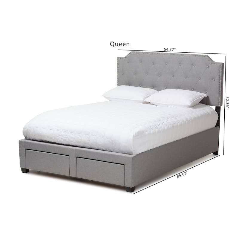 Contemporary Grey Fabric Storage Bed by Baxton Studio