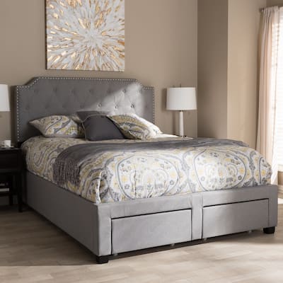 Contemporary Grey Fabric Storage Bed by Baxton Studio