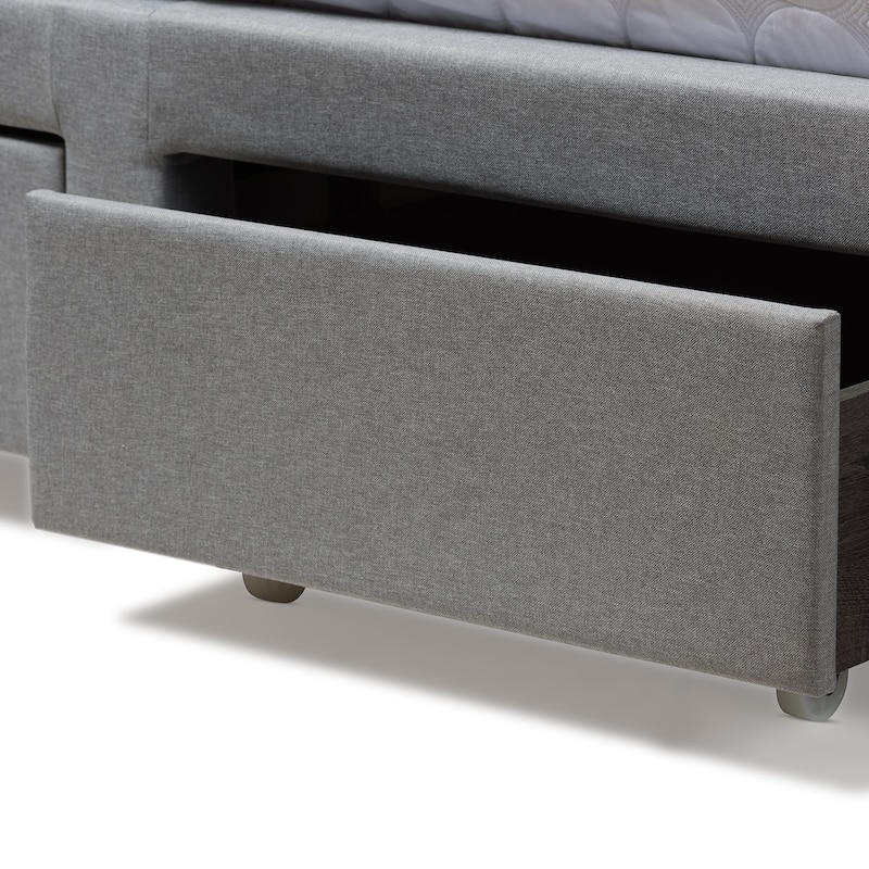 Contemporary Grey Fabric Storage Bed by Baxton Studio
