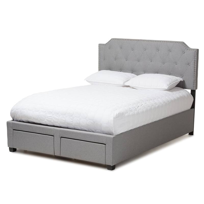 Contemporary Grey Fabric Storage Bed by Baxton Studio