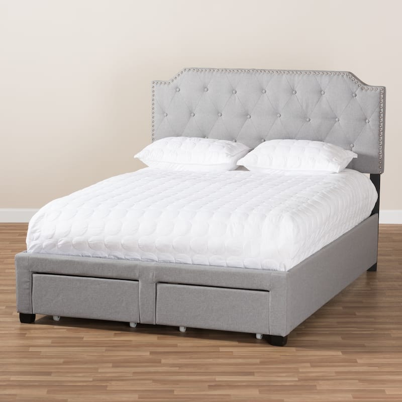 Contemporary Grey Fabric Storage Bed by Baxton Studio