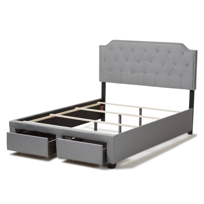Contemporary Grey Fabric Storage Bed by Baxton Studio