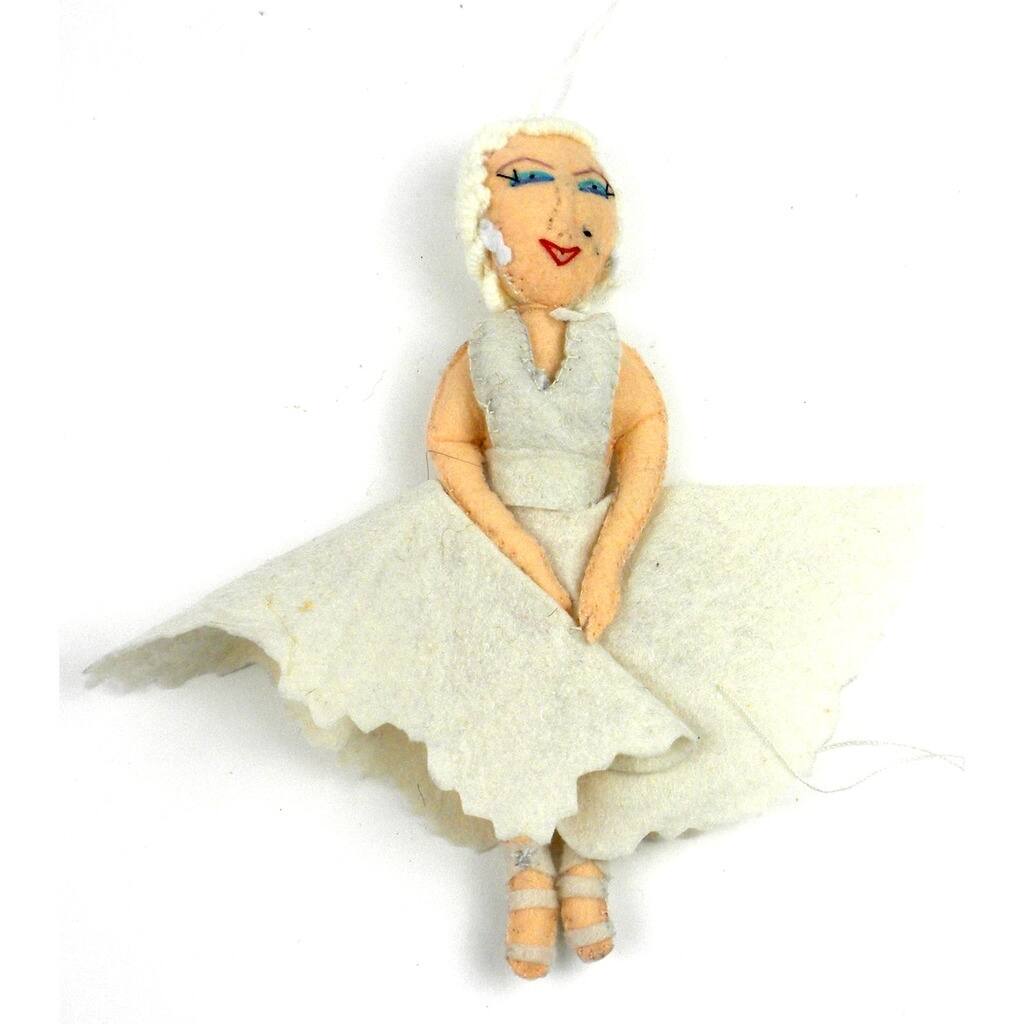 Handmade Marilyn Monroe Felt Ornament (Kyrgyzstan)