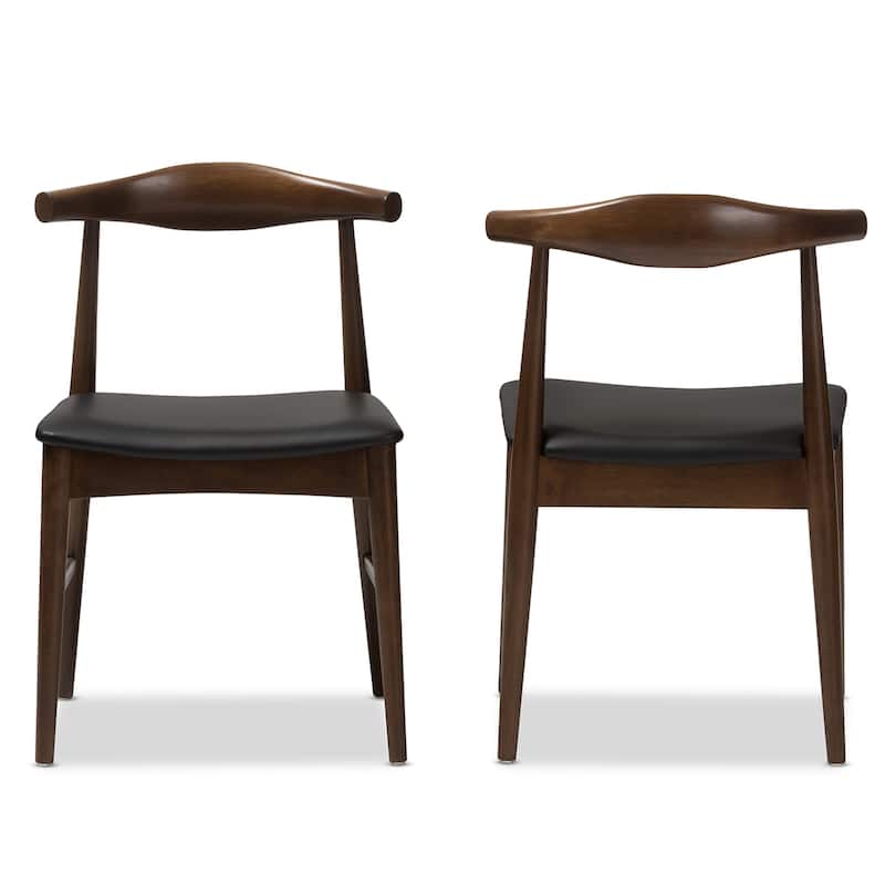 Mid-Century Black Dining Chair 2-Piece Set by Baxton Studio