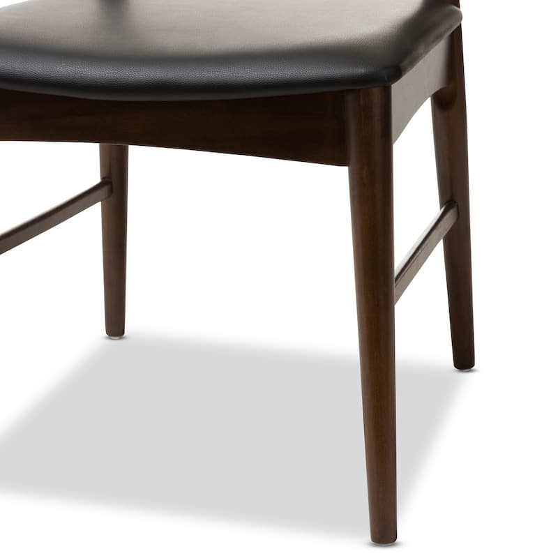 Mid-Century Black Dining Chair 2-Piece Set by Baxton Studio
