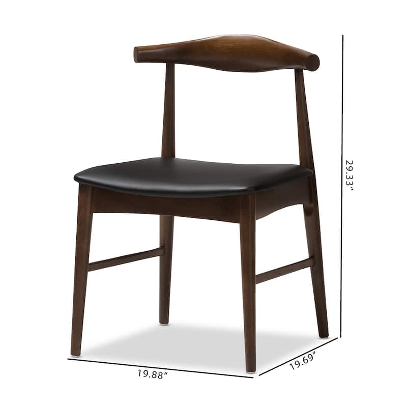 Mid-Century Black Dining Chair 2-Piece Set by Baxton Studio