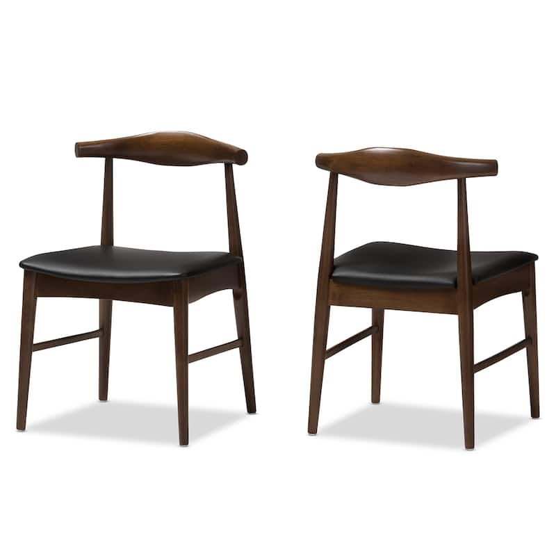 Mid-Century Black Dining Chair 2-Piece Set by Baxton Studio
