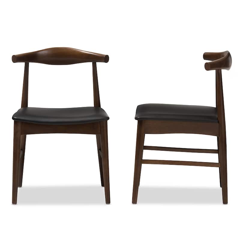 Mid-Century Black Dining Chair 2-Piece Set by Baxton Studio