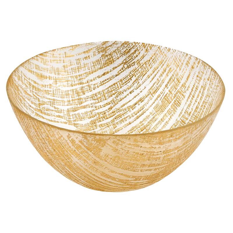Secret Treasure Gold Lines European Glass Serving Bowl D8.75"