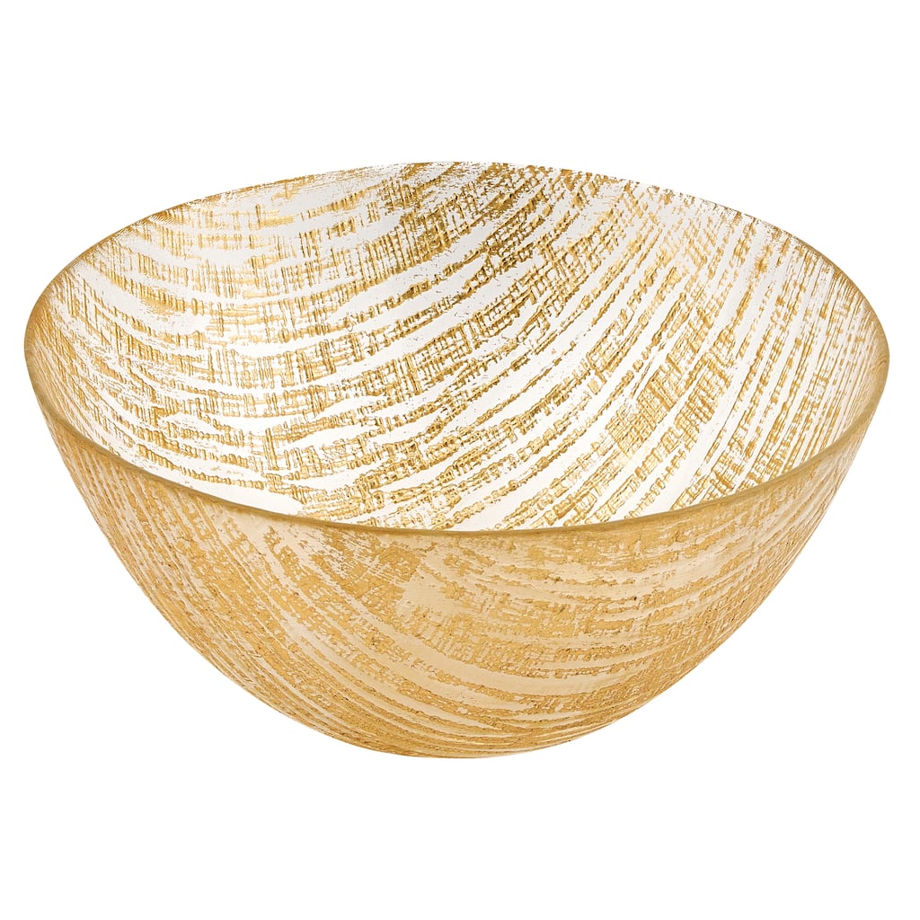Secret Treasure Gold Lines European Glass Serving Bowl D8.75"