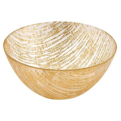Secret Treasure Gold Lines European Glass Serving Bowl D8.75"