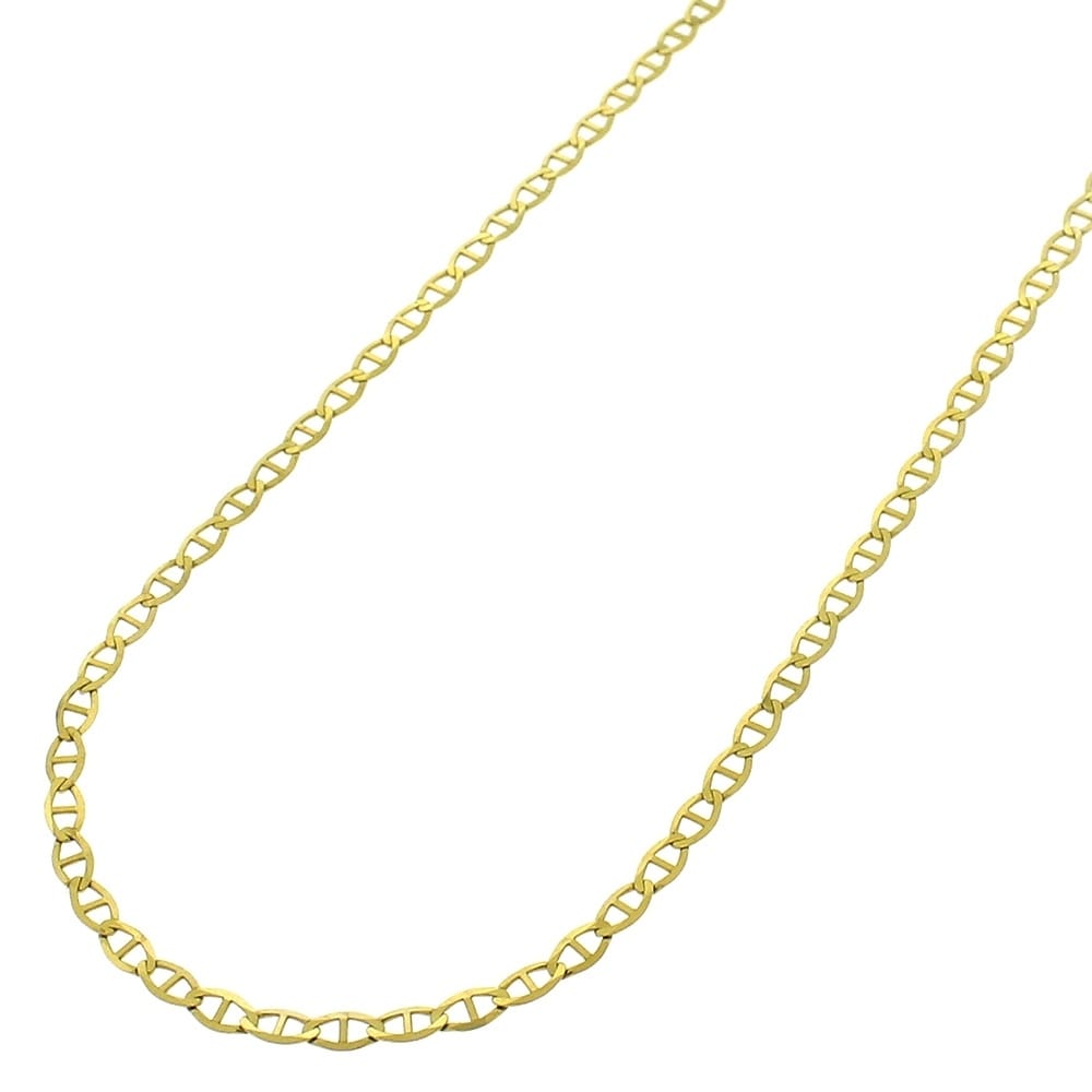 Necklace 14 to 24 Inch Genuine 1.5 mm Flat Anchor Chain in 14k Yellow Gold
