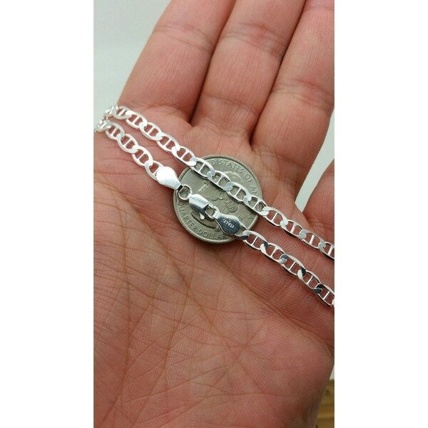 925 Sterling Silver 4.5mm Solid Mariner Anchor Link ITProLux Chain Necklace