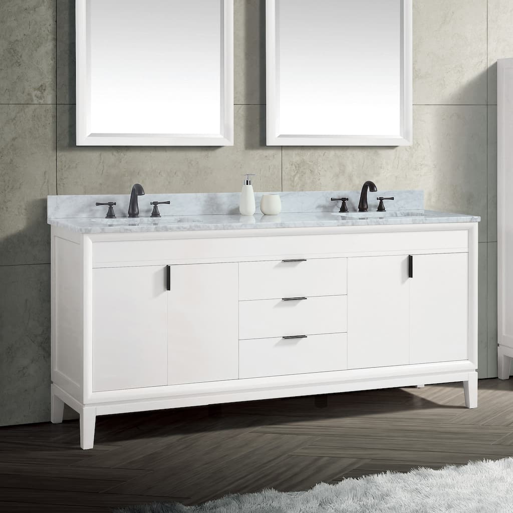 Avanity Emma 73 in. White Vanity Combo with Top and Sink