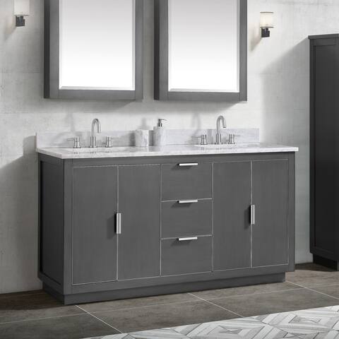 Avanity Austen 61 in. Vanity Combo in Twilight Gray with Silver Trim