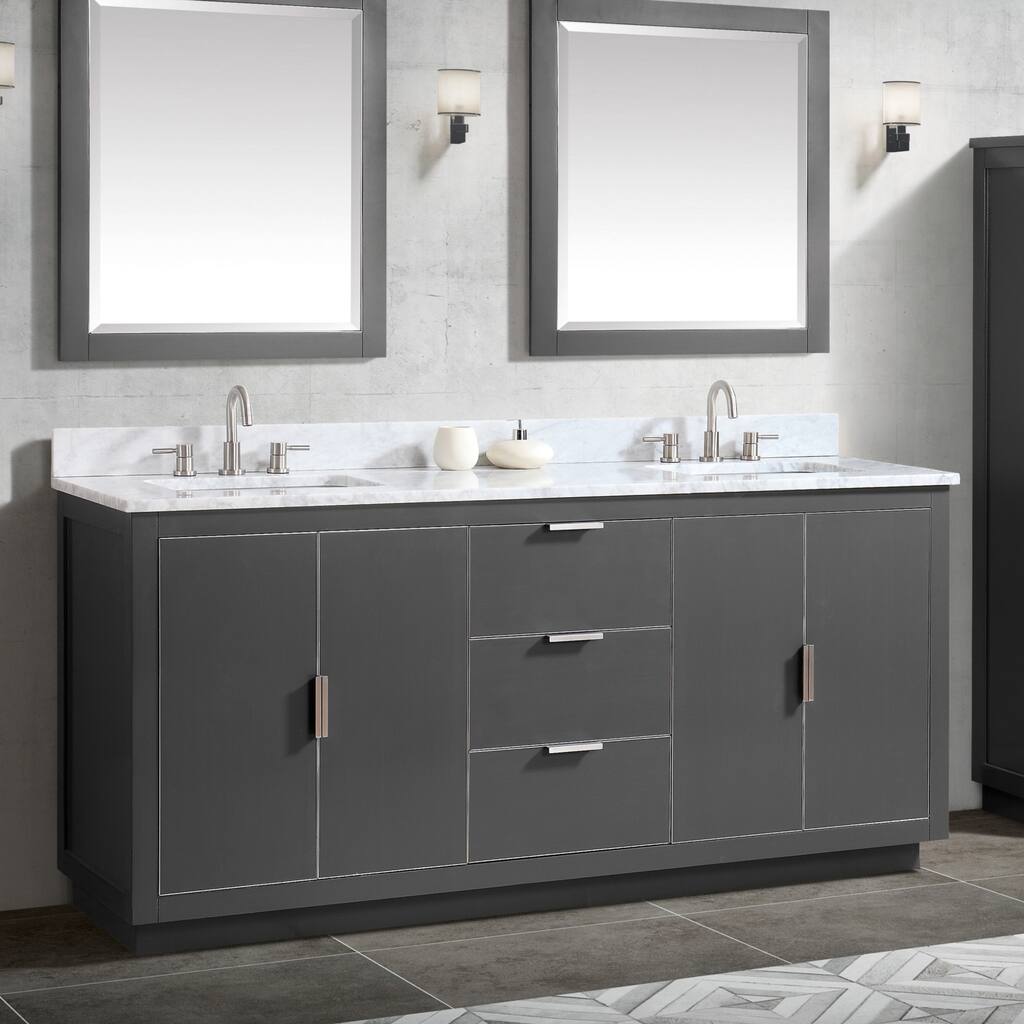 Avanity Austen 73 in. Vanity Combo in Twilight Gray with Silver Hardware