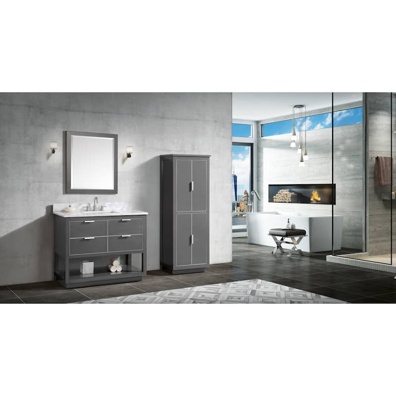 Avanity Allie 43 in. Vanity Combo in Twilight Gray with Silver Trim