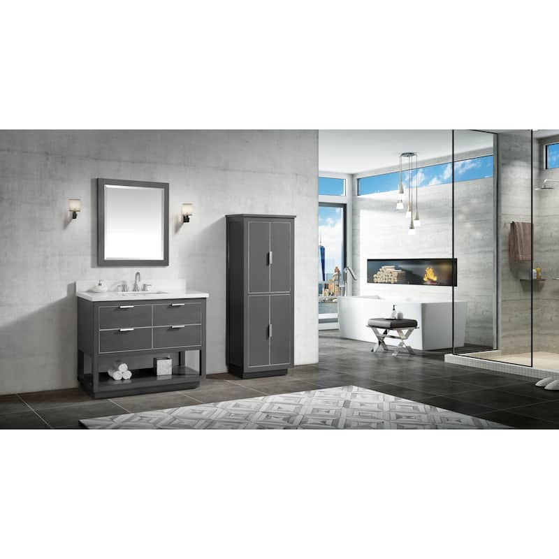 Avanity Allie 43 in. Vanity Combo in Twilight Gray with Silver Trim