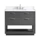 preview thumbnail 4 of 6, Avanity Allie 43 in. Vanity Combo in Twilight Gray with Silver Trim White Quartz Top
