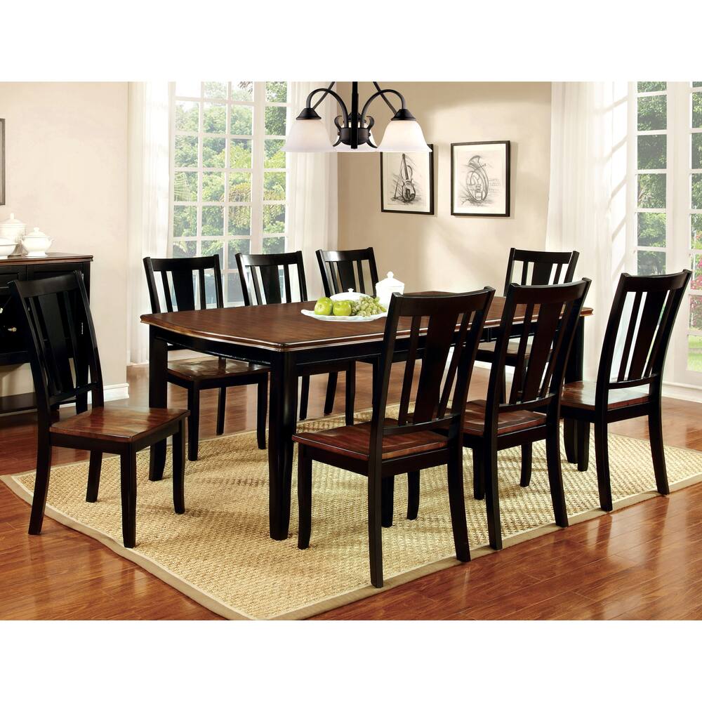Epona Transitional Cherry Wood 9-Piece Expandable Leaf Dining Table Set by The Gray Barn