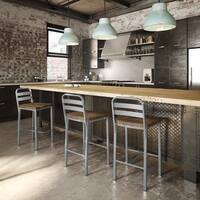 Carbon Loft Murdock Metal Counter Stool with Distressed Wood Seat - N/A