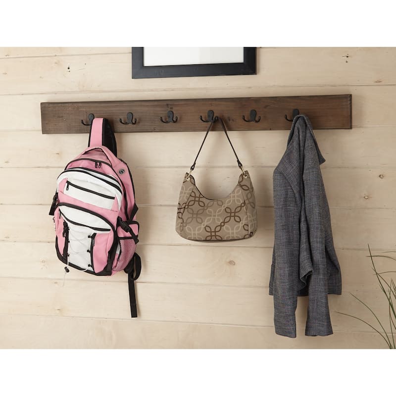 Carbon Loft Kenyon Natural Brown Wood/Metal 48-inch Coat Hooks