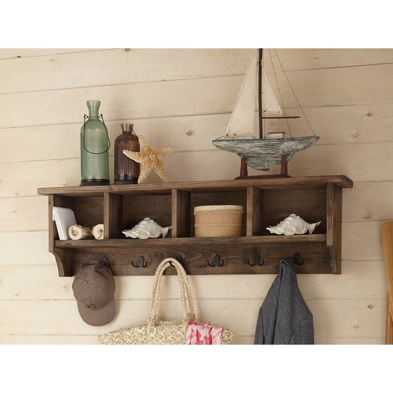 Carbon Loft Kenyon 48-inch Natural Brown Metal/Wooden Coat Hooks with Storage
