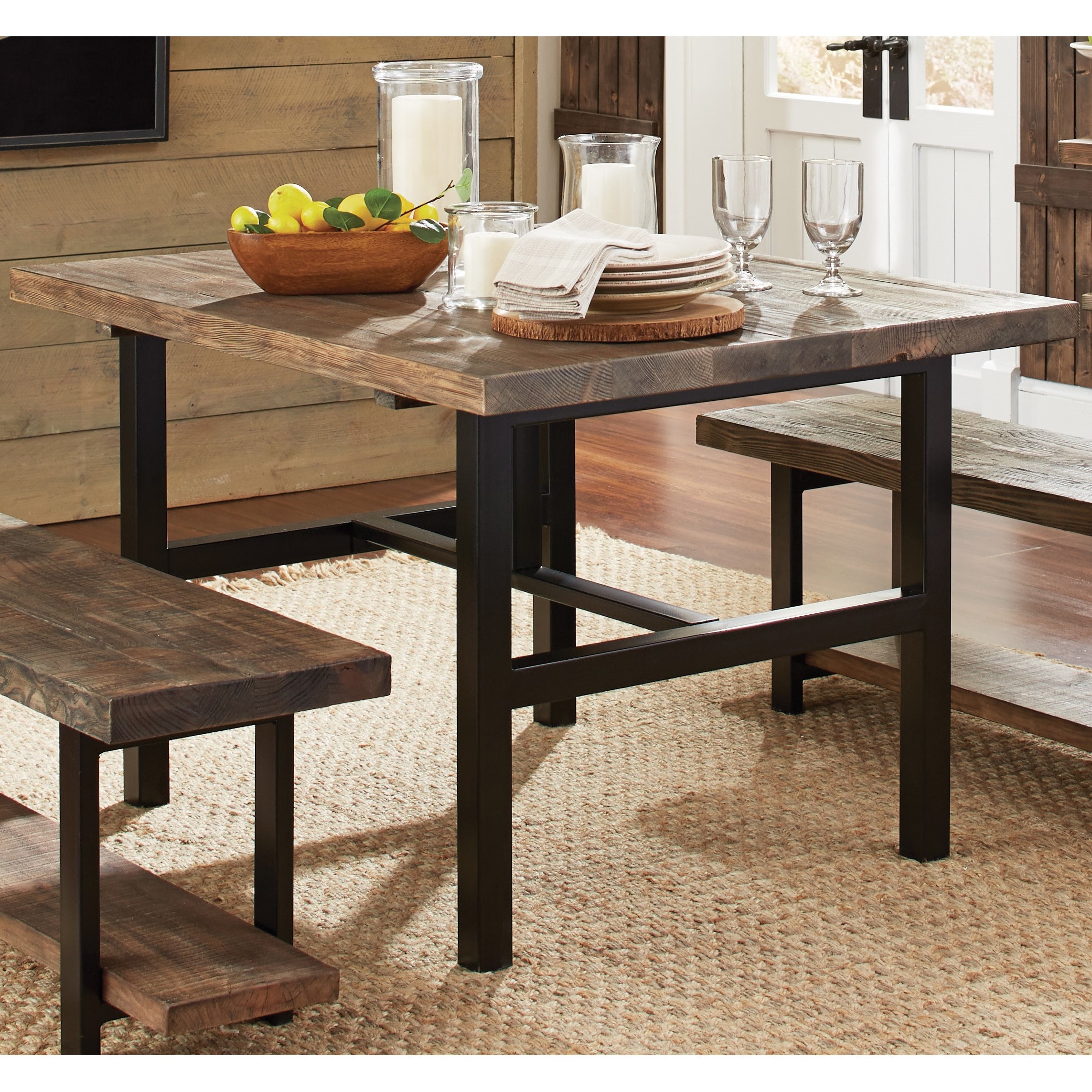 Carbon Loft Lawrence Reclaimed Wood 48 Inch Dining Table Brown