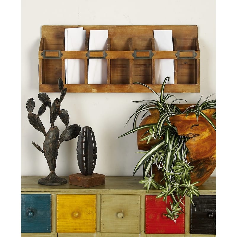 The Gray Barn Red River Distressed Mahogany Wood Wine Rack