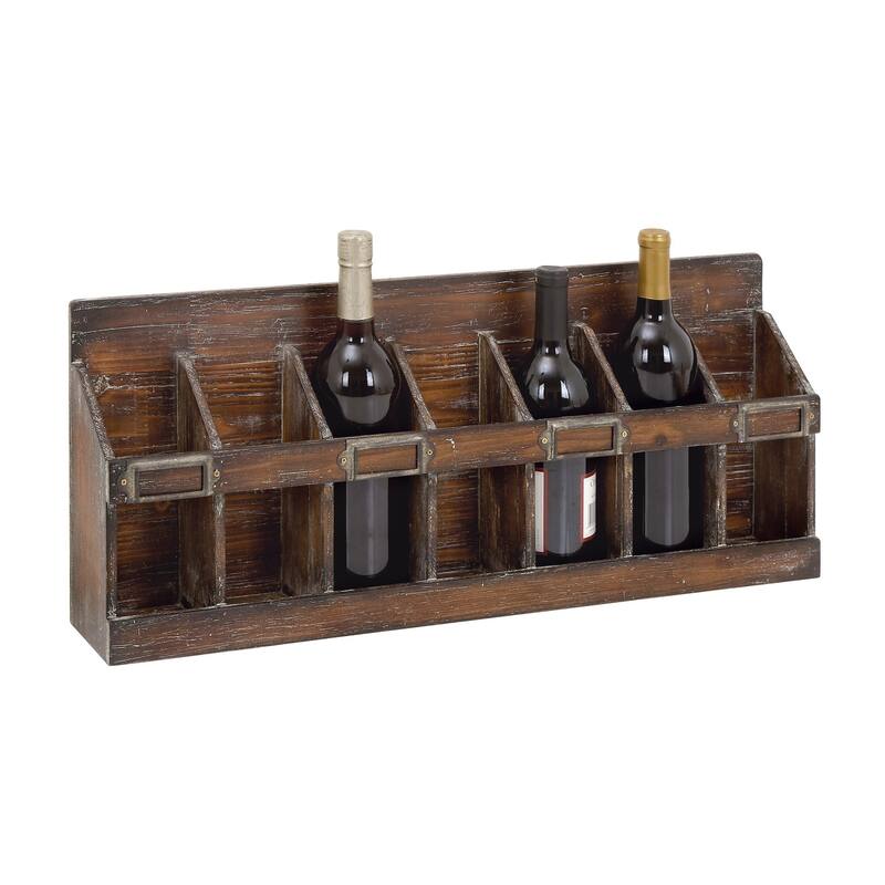 The Gray Barn Red River Distressed Mahogany Wood Wine Rack