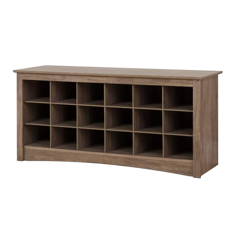 The Gray Barn Waggoner Drifted Grey Cubbie Storage Bench