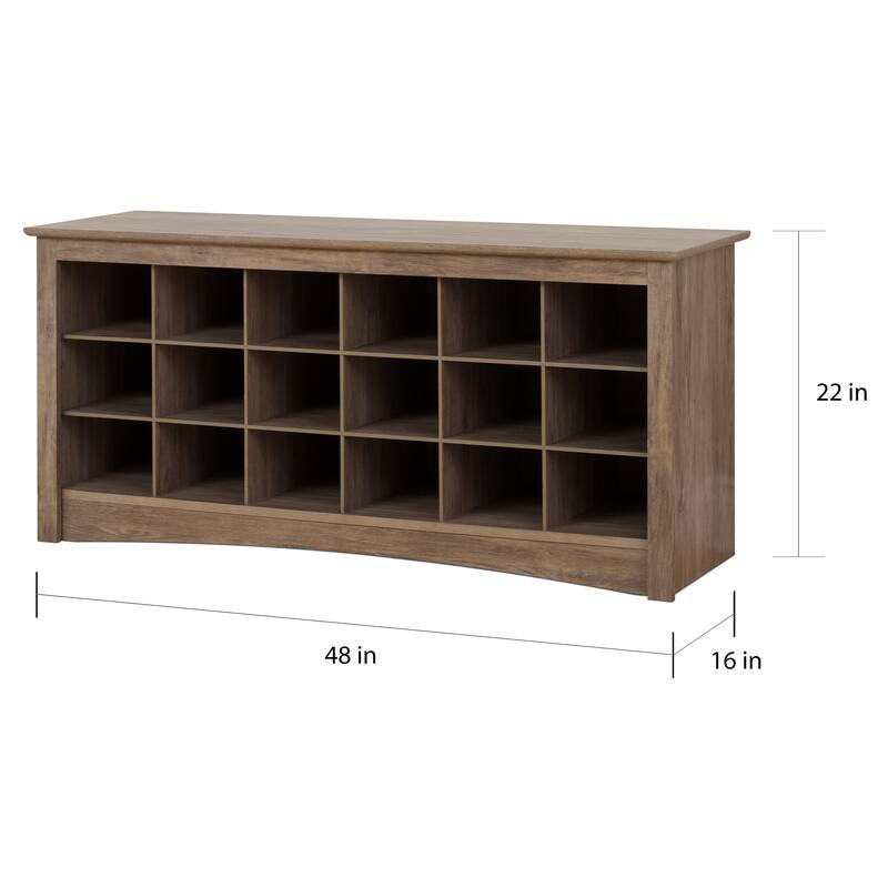 The Gray Barn Waggoner Drifted Grey Cubbie Storage Bench