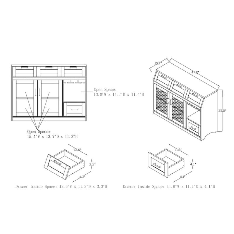 The Gray Barn Red River 3-drawer Buffet