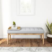 Carson Carrington Lund Saxon Mid-century Tufted Fabric Ottoman Bench