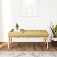 Carson Carrington Lund Saxon Mid-century Tufted Fabric Ottoman Bench