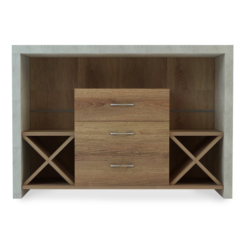 Furniture of America Mystal Industrial Concrete-like 3-drawer Buffet