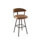 preview thumbnail 4 of 37, Amisco Quinton Swivel Counter and Bar Stool Caramel Faux Leather / Dark Brown Metal - Counter height