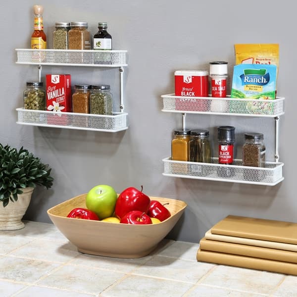 Shop Seville Classics 2 Tier Countertop And Wall Mount Spice Rack