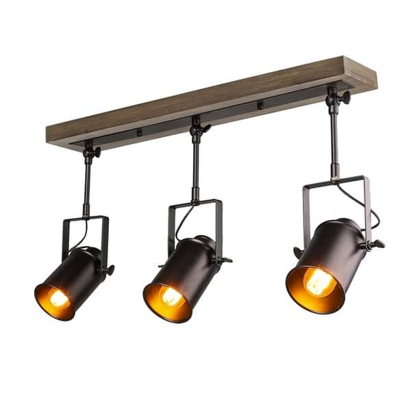 Shop Lnc Modern Farmhouse Wood Track Lighting Spotlights 3