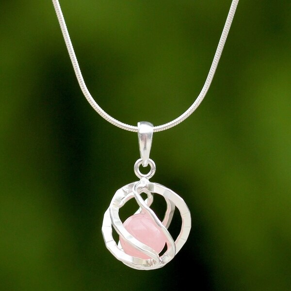 pink rose quartz necklace