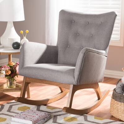 Mid-century Fabric Rocking Chair by Baxton Studio