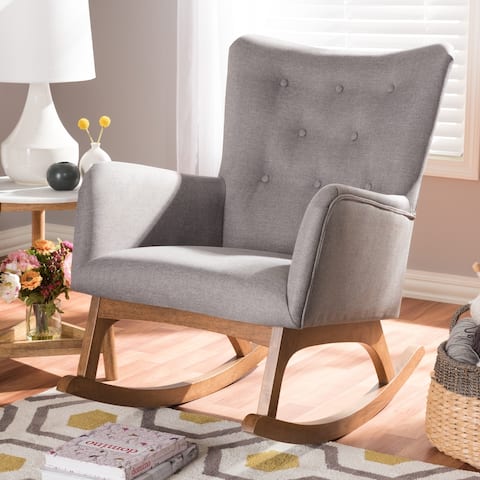 Mid-century Fabric Rocking Chair by Baxton Studio