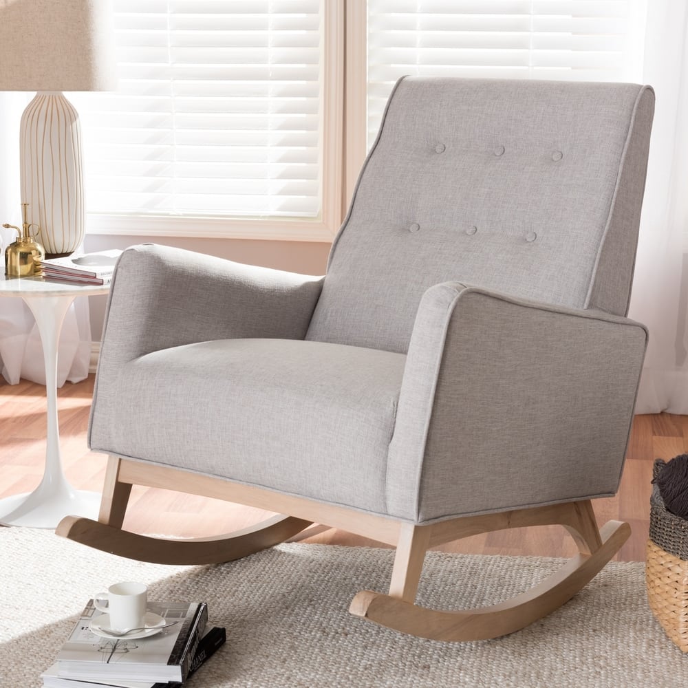 Mid-century Fabric Rocking Chair by Baxton Studio